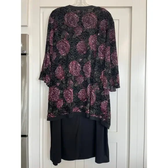 Catherine's Blk shift dress with floral jacket 2X 22/24W separates NWT - Picture 2 of 14